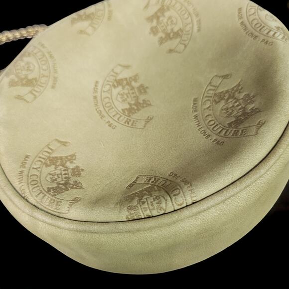 Vintage Juicy Couture Signature Canteen Bag Tan Circle Logo Crossbody Leather - Picture 16 of 16